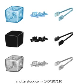 Isolated object of texture  and frozen  logo. Set of texture  and transparent  stock vector illustration.