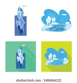 Isolated object of texture  and frozen  logo. Set of texture  and transparent  stock vector illustration.