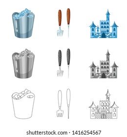 Isolated object of texture  and frozen  logo. Set of texture  and transparent  vector icon for stock.