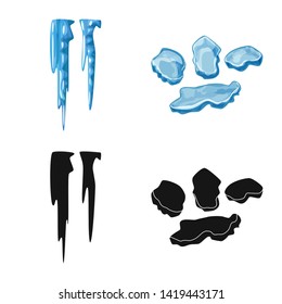 Isolated object of texture  and frozen  logo. Set of texture  and transparent  stock vector illustration.