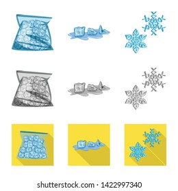Isolated object of texture  and frozen  logo. Collection of texture  and transparent  stock symbol for web.