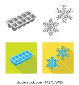 Isolated object of texture and frozen logo. Collection of texture and transparent stock symbol for web.