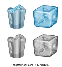 Isolated object of texture and frozen logo. Collection of texture and transparent vector icon for stock.