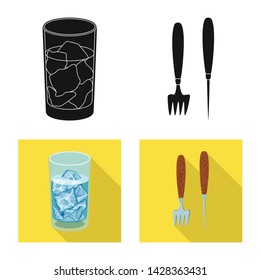 Isolated object of texture and frozen logo. Collection of texture and transparent vector icon for stock.