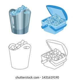 Isolated object of texture and frozen logo. Collection of texture and transparent vector icon for stock.