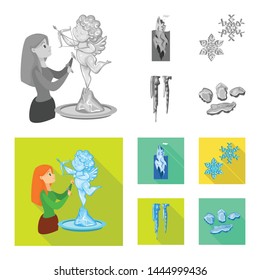 Isolated object of texture and frozen logo. Collection of texture and transparent vector icon for stock.