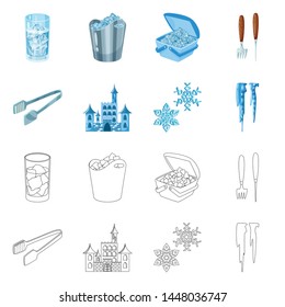Isolated object of texture and frozen logo. Collection of texture and transparent stock symbol for web.