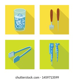 Isolated object of texture and frozen logo. Collection of texture and transparent vector icon for stock.