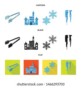 Isolated object of texture and frozen logo. Set of texture and transparent vector icon for stock.