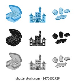 Isolated object of texture and frozen logo. Set of texture and transparent stock vector illustration.