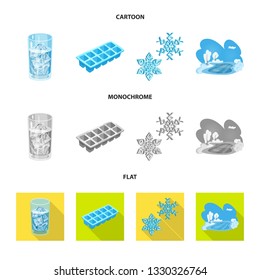 Isolated object of texture  and frozen  sign. Set of texture  and transparent  stock symbol for web.