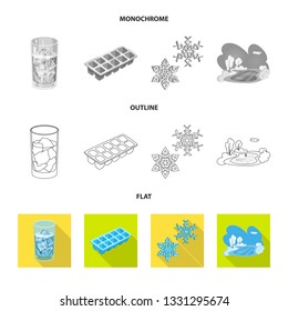 Isolated object of texture  and frozen  sign. Set of texture  and transparent  stock vector illustration.