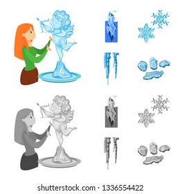 Isolated object of texture  and frozen  sign. Set of texture  and transparent  stock vector illustration.
