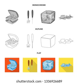 Isolated object of texture  and frozen  sign. Collection of texture  and transparent  vector icon for stock.