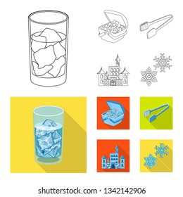 Isolated object of texture  and frozen  sign. Collection of texture  and transparent  vector icon for stock.