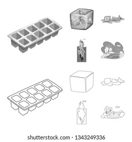 Isolated object of texture  and frozen  sign. Set of texture  and transparent  vector icon for stock.