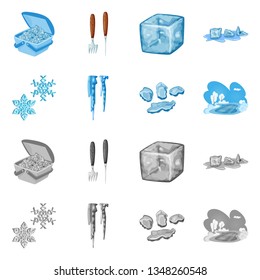 Isolated object of texture  and frozen  sign. Collection of texture  and transparent  stock symbol for web.