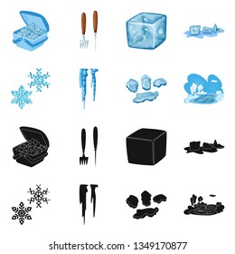 Isolated object of texture  and frozen  sign. Collection of texture  and transparent  stock vector illustration.