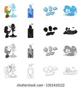 Isolated object of texture  and frozen  sign. Collection of texture  and transparent  stock vector illustration.