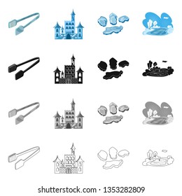 Isolated object of texture  and frozen  sign. Set of texture  and transparent  stock symbol for web.