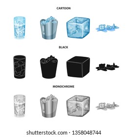Isolated object of texture  and frozen  sign. Collection of texture  and transparent  vector icon for stock.