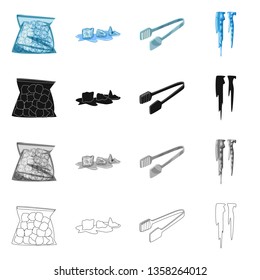 Isolated object of texture  and frozen  sign. Collection of texture  and transparent  vector icon for stock.