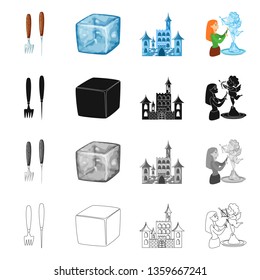 Isolated object of texture  and frozen  sign. Collection of texture  and transparent  stock vector illustration.