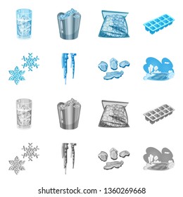 Isolated object of texture  and frozen  sign. Collection of texture  and transparent  stock vector illustration.