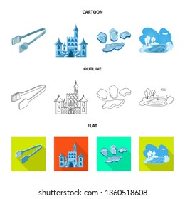 Isolated object of texture  and frozen  sign. Set of texture  and transparent  stock vector illustration.