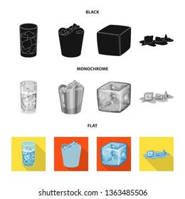 Isolated object of texture  and frozen  sign. Collection of texture  and transparent  vector icon for stock.