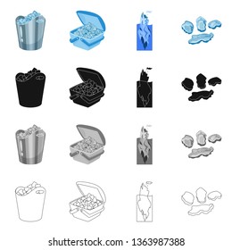 Isolated object of texture  and frozen  sign. Collection of texture  and transparent  vector icon for stock.