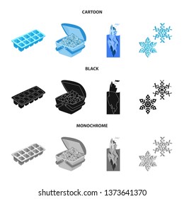 Isolated object of texture  and frozen  sign. Collection of texture  and transparent  vector icon for stock.