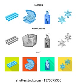 Isolated object of texture  and frozen  sign. Collection of texture  and transparent  vector icon for stock.