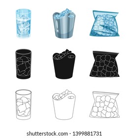 Isolated object of texture  and frozen  sign. Collection of texture  and transparent  stock symbol for web.