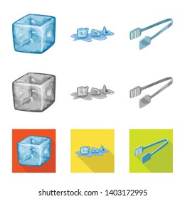 Isolated object of texture  and frozen  sign. Collection of texture  and transparent  stock vector illustration.