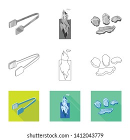 Isolated object of texture  and frozen  sign. Set of texture  and transparent  stock symbol for web.