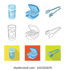 Isolated object of texture  and frozen  sign. Set of texture  and transparent  stock vector illustration.
