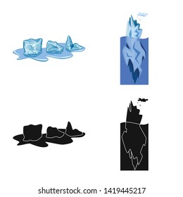 Isolated object of texture  and frozen  sign. Set of texture  and transparent  stock symbol for web.