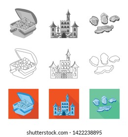 Isolated object of texture  and frozen  sign. Set of texture  and transparent  stock vector illustration.