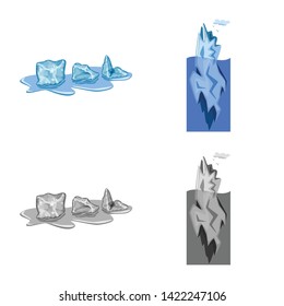 Isolated object of texture  and frozen  sign. Collection of texture  and transparent  stock vector illustration.