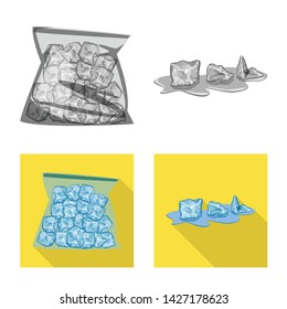 Isolated object of texture and frozen sign. Set of texture and transparent vector icon for stock.