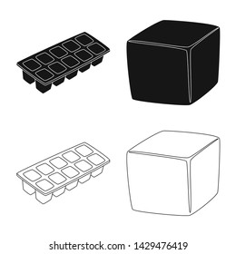 Isolated object of texture and frozen sign. Set of texture and transparent stock symbol for web.