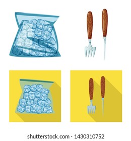 Isolated object of texture and frozen sign. Collection of texture and transparent stock symbol for web.