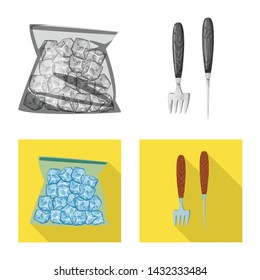 Isolated object of texture and frozen sign. Collection of texture and transparent stock vector illustration.