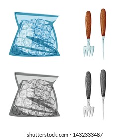 Isolated object of texture and frozen sign. Collection of texture and transparent stock symbol for web.