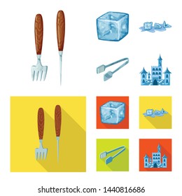 Isolated object of texture and frozen sign. Collection of texture and transparent vector icon for stock.