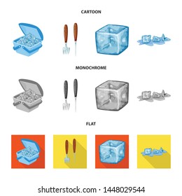 Isolated object of texture and frozen sign. Collection of texture and transparent vector icon for stock.