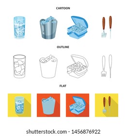 Isolated object of texture and frozen sign. Collection of texture and transparent stock vector illustration.