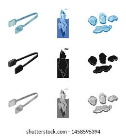 Isolated object of texture and frozen sign. Set of texture and transparent stock vector illustration.