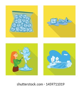 Isolated object of texture and frozen sign. Set of texture and transparent stock symbol for web.